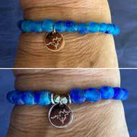 Squam Lake Blue Glass Beaded Bracelet