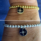 Compass Rose 4mm Beaded Bracelet