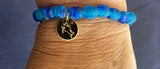 Lake Winnipesaukee Blue Glass Beaded Bracelet