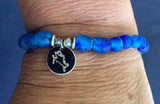 Lake Winnipesaukee Blue Glass Beaded Bracelet