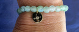 Compass Rose Green Glass Beaded Bracelet