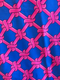 LuLu-B Bright Pink Knots on Bright Periwinkle Skort