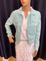 LuLu-B Light Turquoise "Jean Style" Linen Jacket