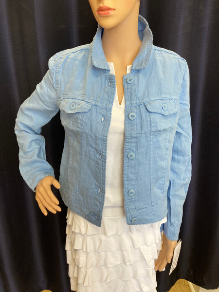 LuLu-B Light Periwinkle "Jean Style" Linen Jacket