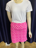 LuLu-B White and Orange on Bright Pink Skort