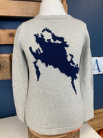 Lake Winnipesaukee Grey/Navy Blue Sweater