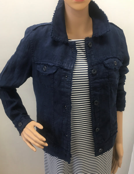 LuLu-B Navy Jean Style Linen Jacket – Lake Effect