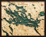 Lake Winnipesaukee 3-D Nautical Wood Map