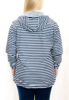Navy/White Stripe Logo Anorak Pullover
